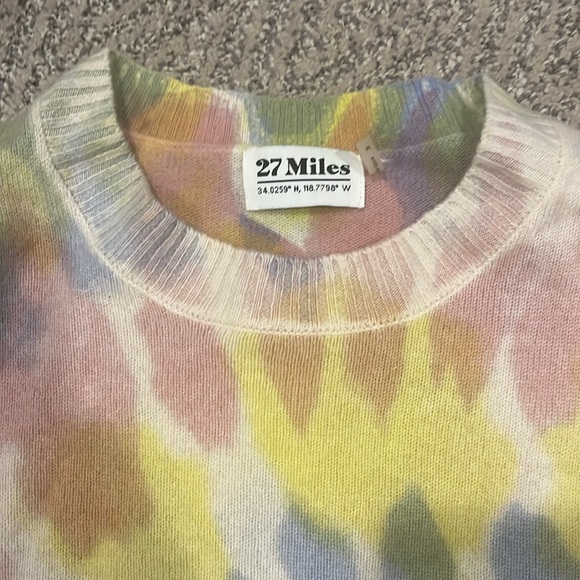 27 miles tye dye cashmere sweater-medium - Picture 2 of 3